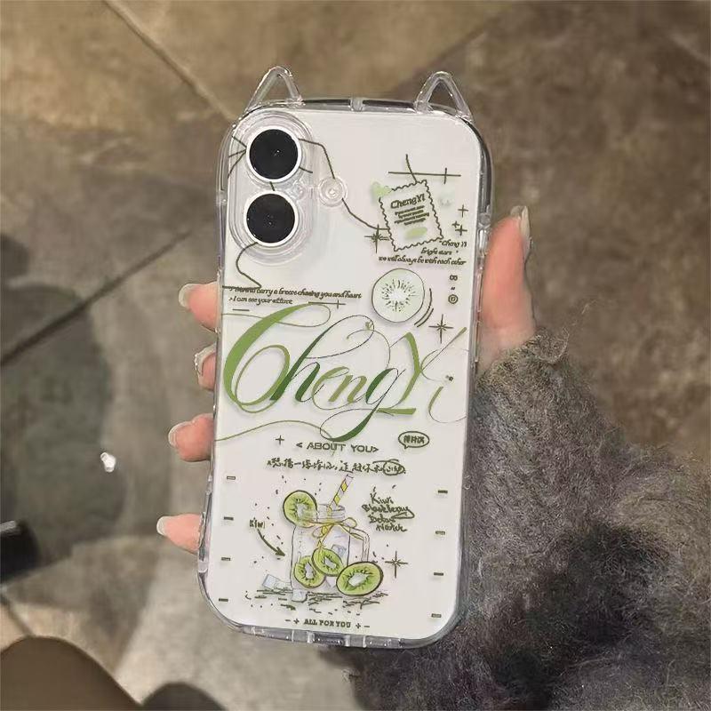 Transparent Cat Ear Phone Case for iPhone 17/16 Pro Max/13/12/11 iPhone 12 Pro Max