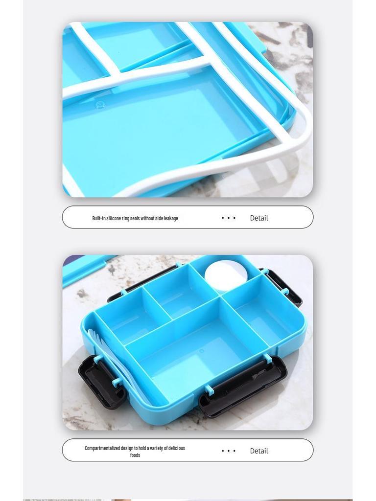 Przenośny Studencki Pojemnik na Sałatkę Lunchową Bento - Bezpieczny do Mikrofalówki Pudełko Stołówkowe.