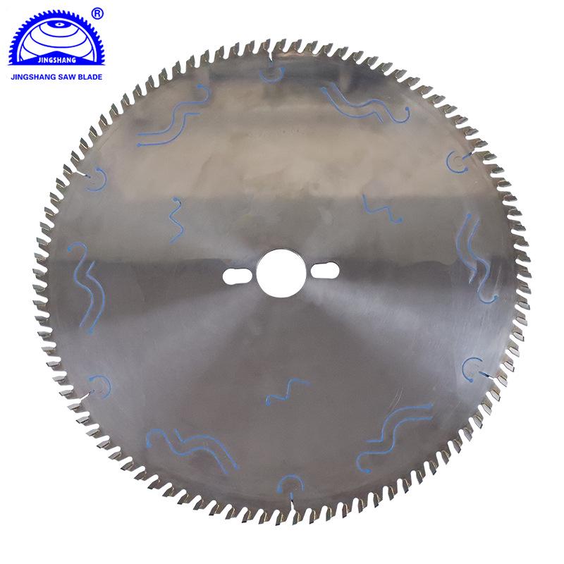 High-End 300X3.2X96T Stainless Steel Mirror-Finish Woodworking Saw Blade for Cutting Particleboard, MDF, and Multilayer Boards.