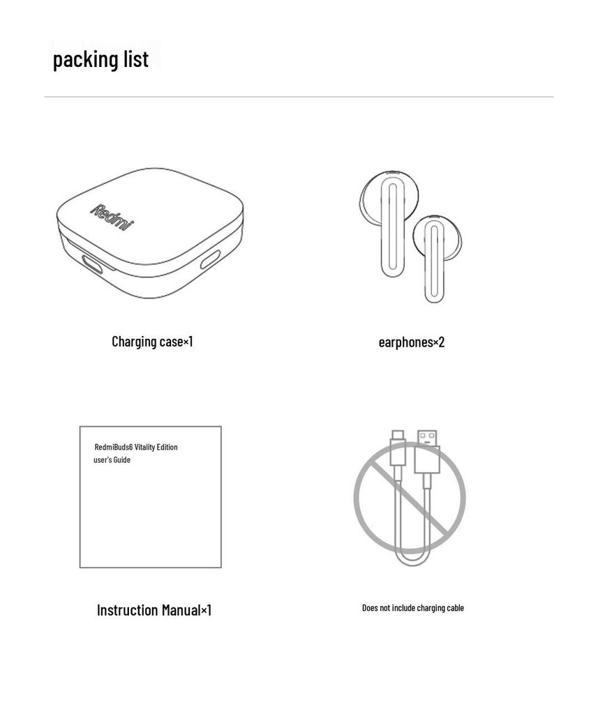 Redmi Buds6 Wireless Bluetooth Earphones, Semi-In-Ear, Noise Reduction, Long Battery Life