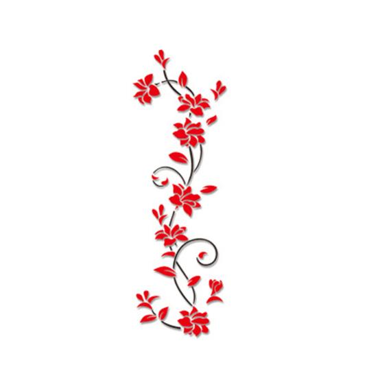 Wall Sticker Self-adhesive Flower Pattern Acrylic 3D Flower Removable Decal for Living Room