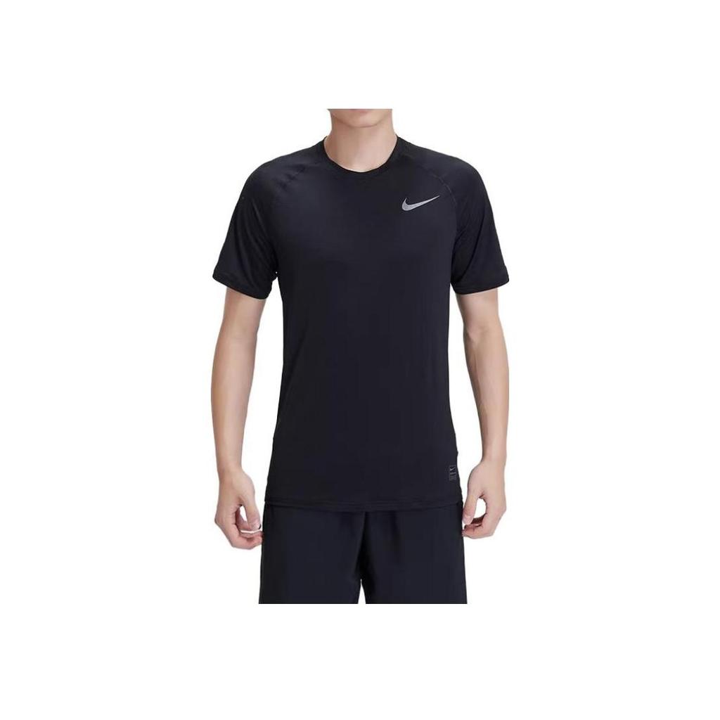 Nike Pro Breath Short Sleeve Top Logo Round Neck Quick Dry T-Shirt Men Tops Black AO1804-010-100