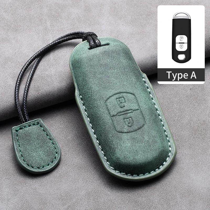 2/3 Buttons Leather Car Key Case Cover for Mazda 2 3 5 6 GH GJ Axela Atenza CX-5 CX5 CX-3 CX-7 CX8 CX-9 2016 2017 2018 CX 2020
