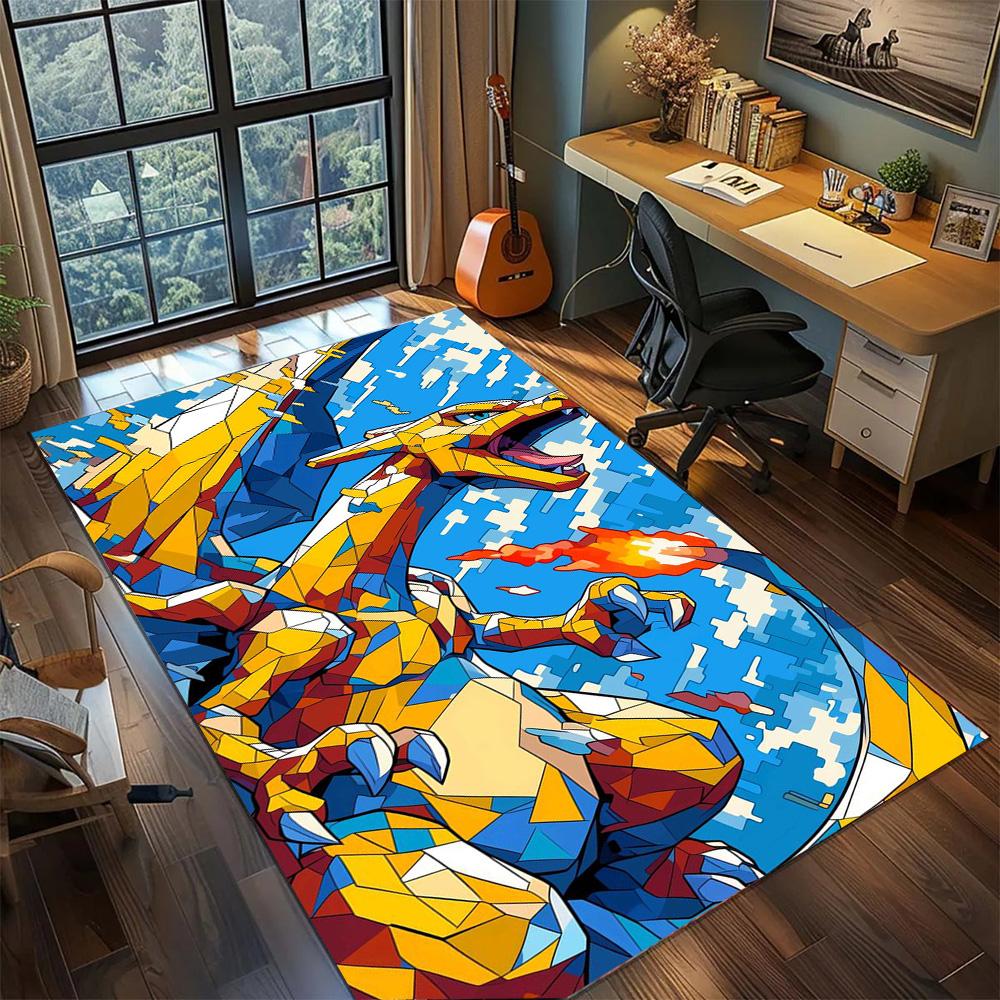 

Charizard Non Slip Indoor Floor Mat, Washable Large Area Rug Carpet Home Bedroom Gamer Room.-TING 60x90cm