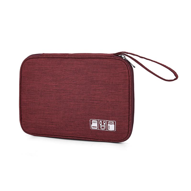 

Flat Style Multi-functional Digital Storage Bag for Cables, Power Bank & Earphones вино красного