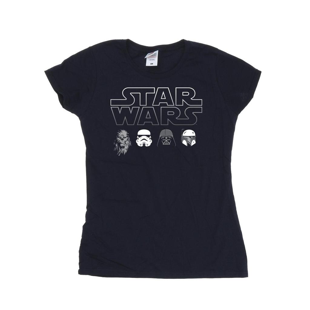 STAR WARS Womens/Ladies Character Heads Cotton T-Shirt