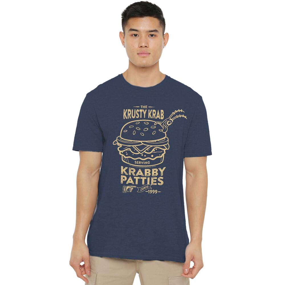 Spongebob Squarepants The Krusty Krab Shock Mono T-Shirt S-2XL Navy Heather XL