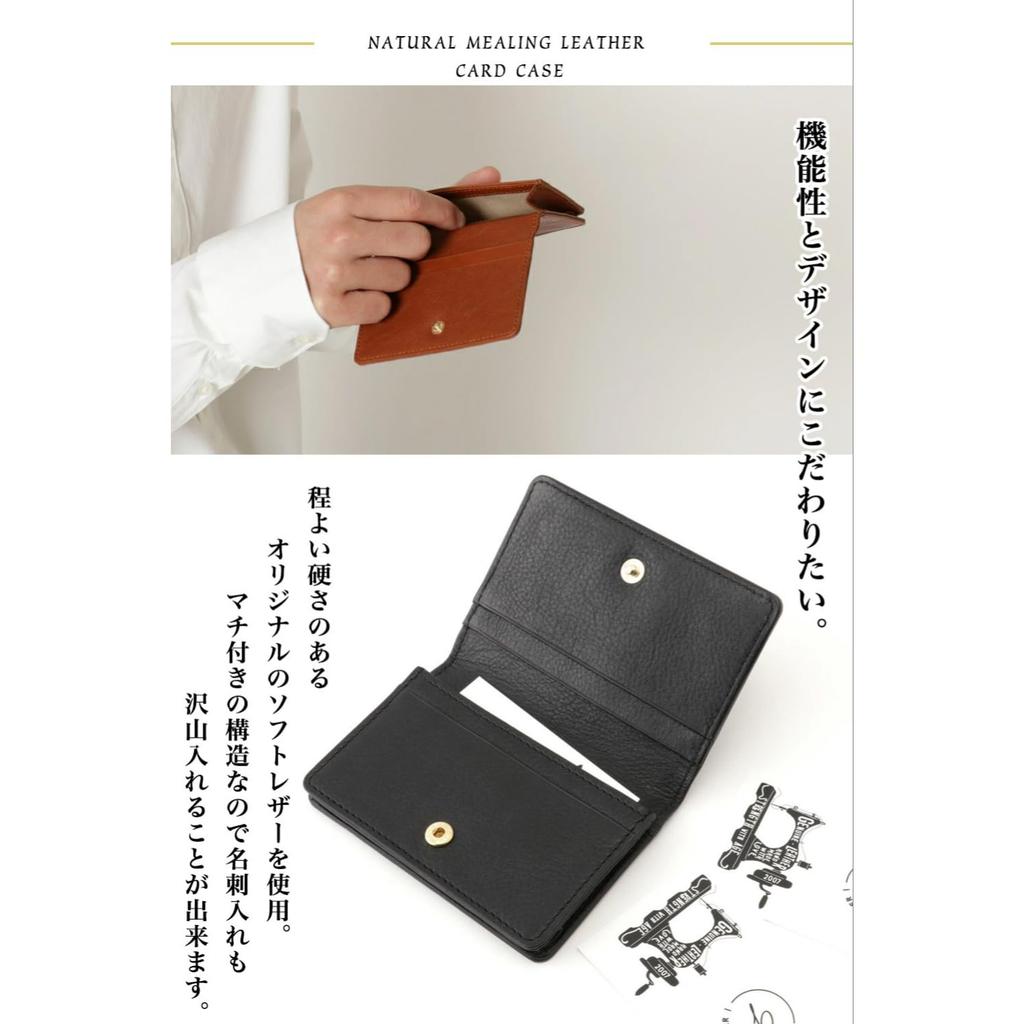 Genuine Genuine Cowhide Card Case Business Card Holder Dark Navy [G Leather]