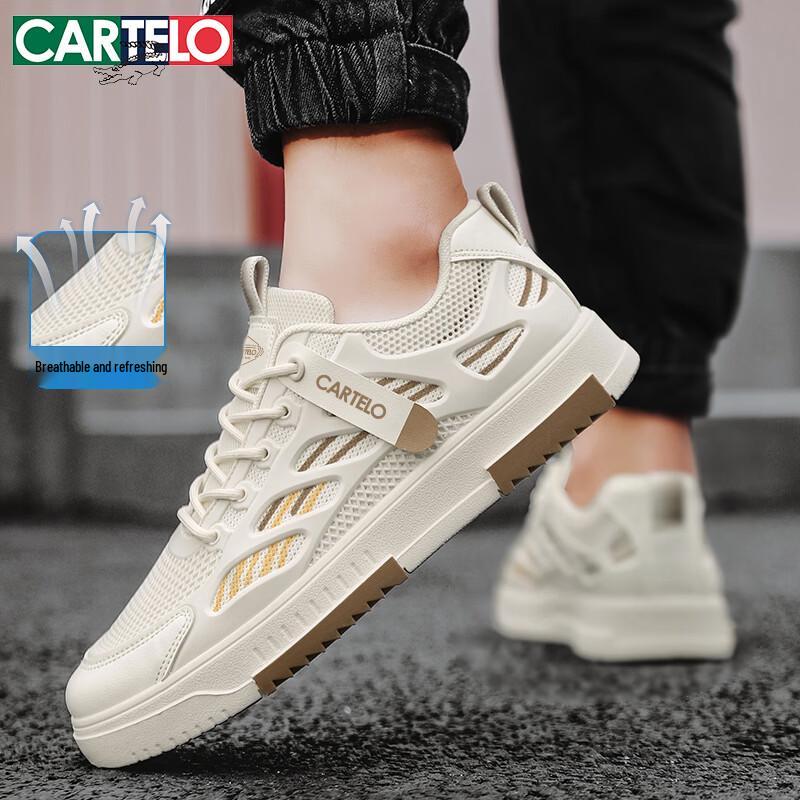 CARTELO Men s Summer Flyknit Mesh Casual Board Shoes 40