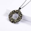 Elegant Women's for Necklace Irregular Polka Dot Circle Necklace Classic Black Gold Jewelry Women's Sweater Chain