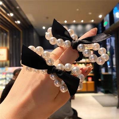 Big Pearl Hair Ties Fashion Korean Style Hairband Scrunchies Girls Ponytail Holders Rubber Band Hair Accessories