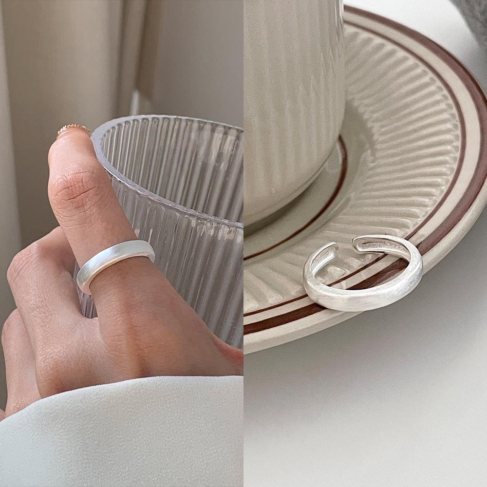Adjustable Women s Trendy Brushed Texture Ring Open Adjustable