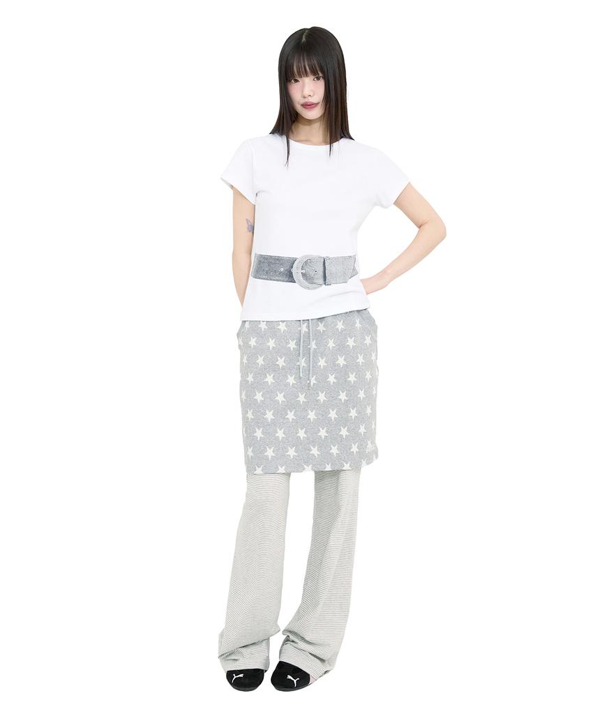 Mimdeowodeulobeu [Ssukkare X Mimde] Ssukkare Layered Skirt Pants_Gray