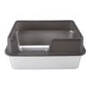 Stainless Steel Litter Pan Splash Proof Large Open Top High Side Litter Pan with Scoop Large Black