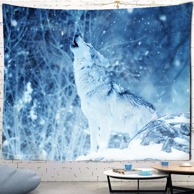 

Гобелен с волком, лесное племя, животное, кровать, группа, волк, настенное украшение для гостиной, гобелен, украшение для дома 230x150cm