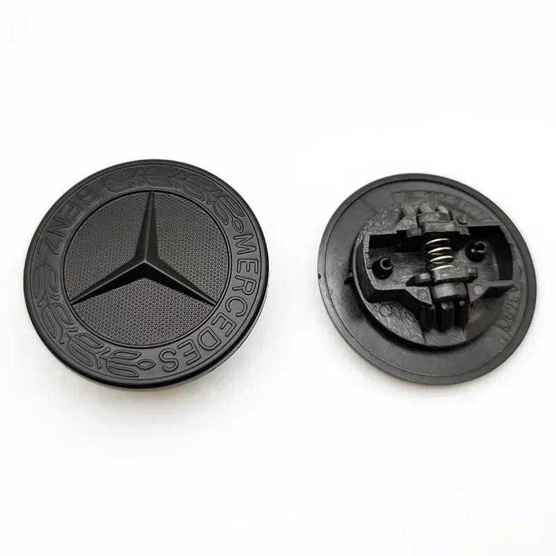 

New C200 E200 For Mercedes Benz Car Logo Front Engine Hood Emblem Metal Flat Badge Accessories For Mercedes Benz AMG E S C A B чёрный