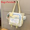 Casual Nylon Shoulder Bag With Letter Pattern For School Use