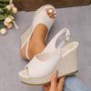 Spot fish mouth European and American large size wedge sandals summer new thick-soled foreign trade Roman sandals women