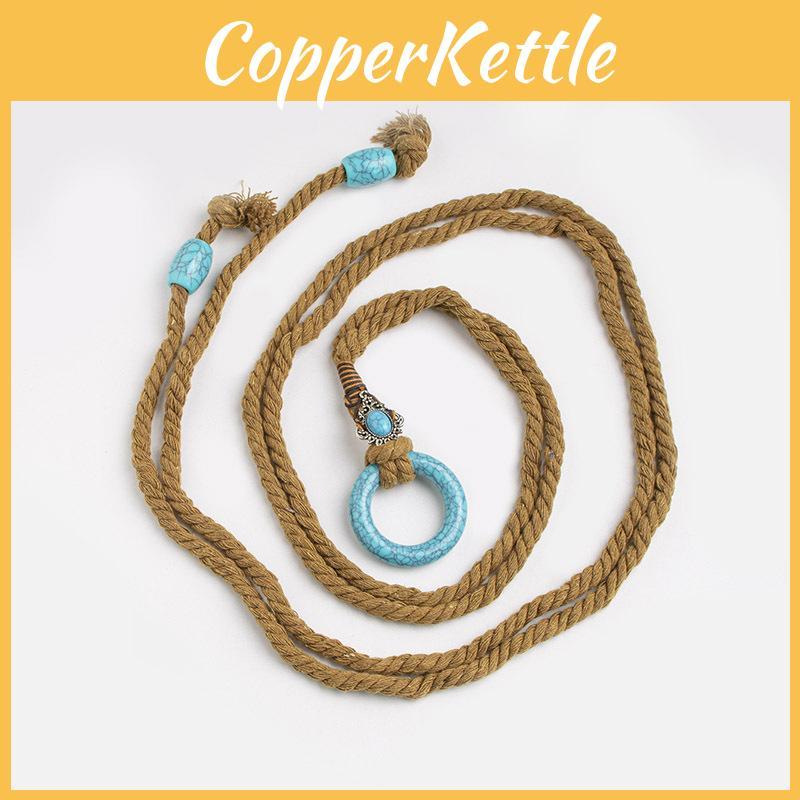 Bohemian Style Waist Rope With Tie Knot Closure For Casual Summer Outfits