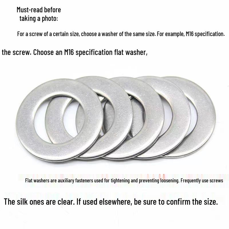 GB96 Zinc-Plated Iron Flat Washer 4.8 Grade, Oversized and Thickened with Hole