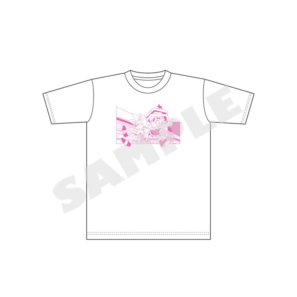 Sonic the Hedgehog" Wallpaper Cover Story T-Shirt <Sonic & Amy> L