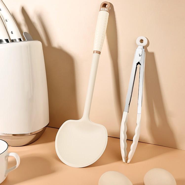 Silicone High-Temp Resistant Soup Ladle & Non-Stick Porridge Spoon with Anti-Scalding Handle.