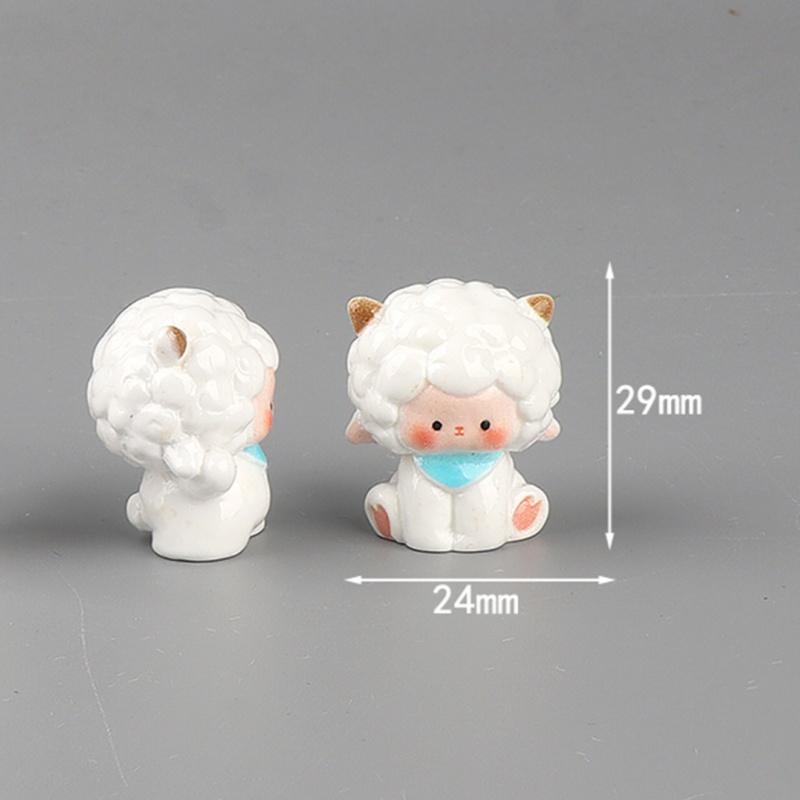 Mini Resin Sheep Figurines 5Pcs Lovely Cartoon Pattern Eco-Friendly Craft for Home Bonsai Fairy Garden Decoration