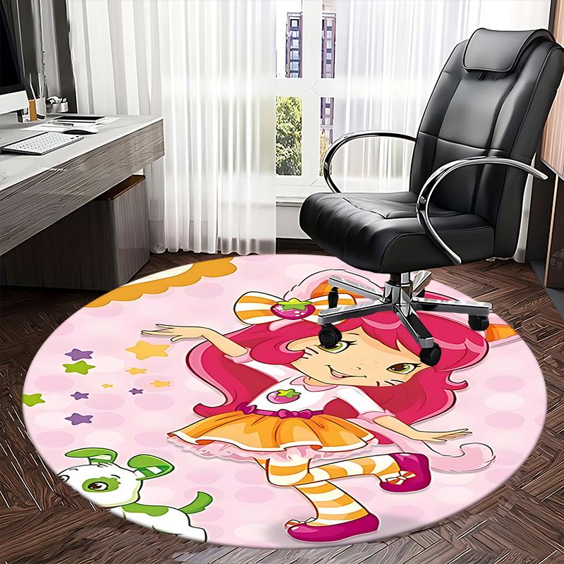 Strawberry Shortcake Chair Mat - Round Carpet for Home Decor, Sofa Rug