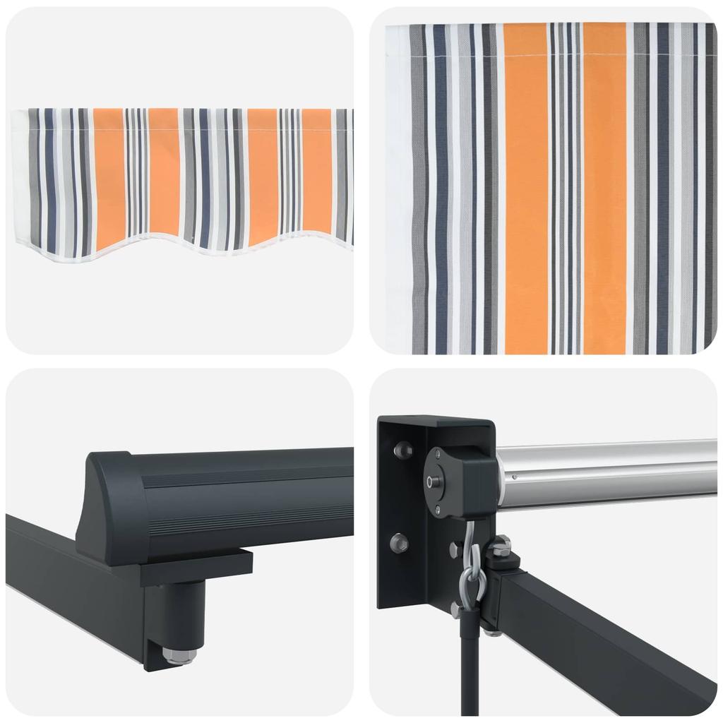 Manual Articulated Arm Awning with LEDs 3.5 X 2.5 M
