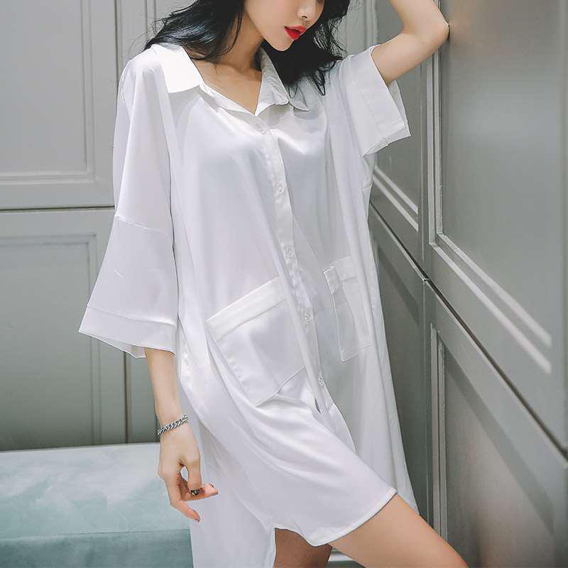 Women's Chiffon Boyfriend Style Lingerie: Sexy Nightdress with Easy Removal Feature