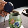 Puszka na herbatę celadonowa Ge Kiln w stylu chińskim, ceramiczny szczelny pojemnik do przechowywania, domowy dekoracyjny porcelanowy słoik, odporna na wilgoć puszka na herbatę