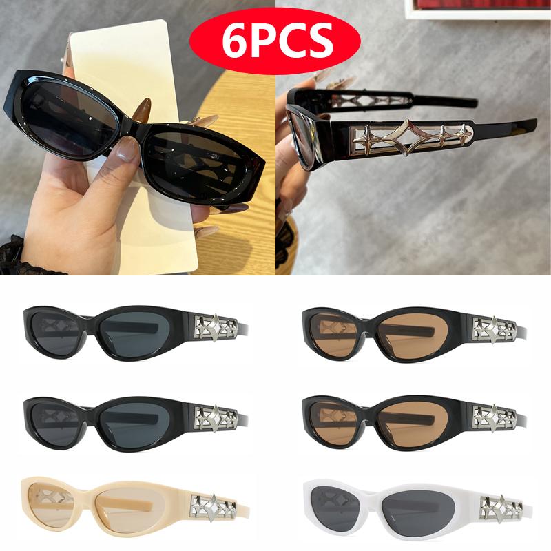 6pcs/4pcs Cycling Sunglasses Women Small Frame Personalized Outdoor Vacation Driving Sunscreen Glasses Unisex
