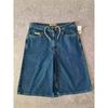 RogueWave Street Jeans Nowa Moda Oversize Haft Luźne Szorty Jeansowe Męskie Y2K Harajuku Retro Popularne Casualowe Szorty z Wysokim Stanem Spodnie