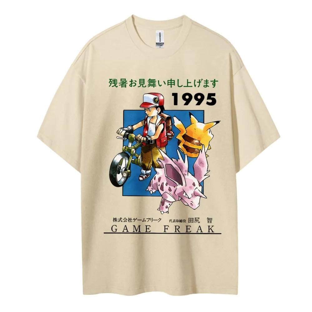 Pánské tričko Pokemon Čistá bavlna Ležérní Kulatý výstřih Krátký rukáv Oblečení Letní Sportovní Ležérní Top s krátkým rukávem