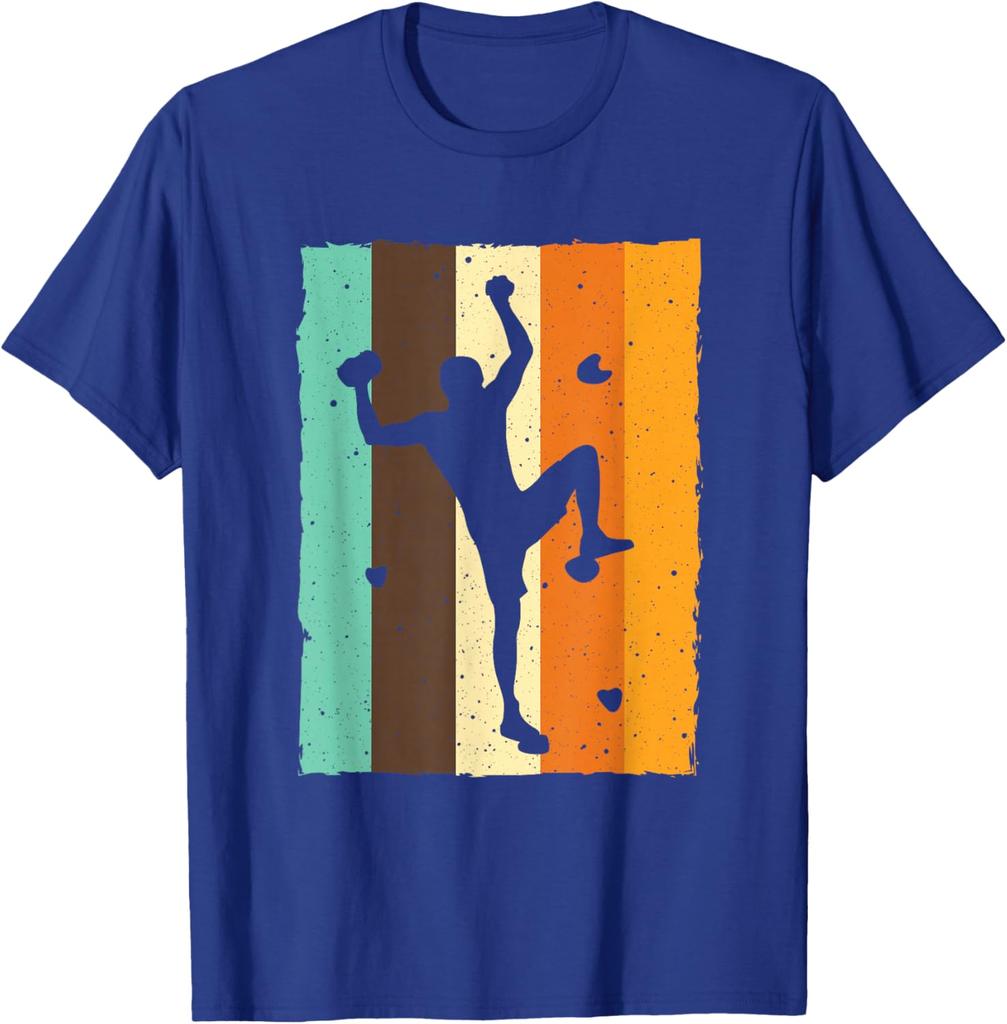 Vintage Bouldering Rock Climbing Silhouette Graphic Tee Men Women Sport TShirt