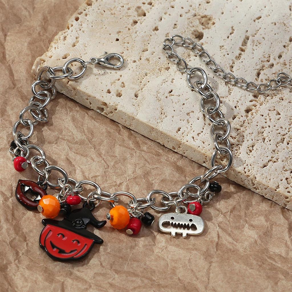 Personality Stacked Wind Metal Chain Bracelet  Halloween Bracelet