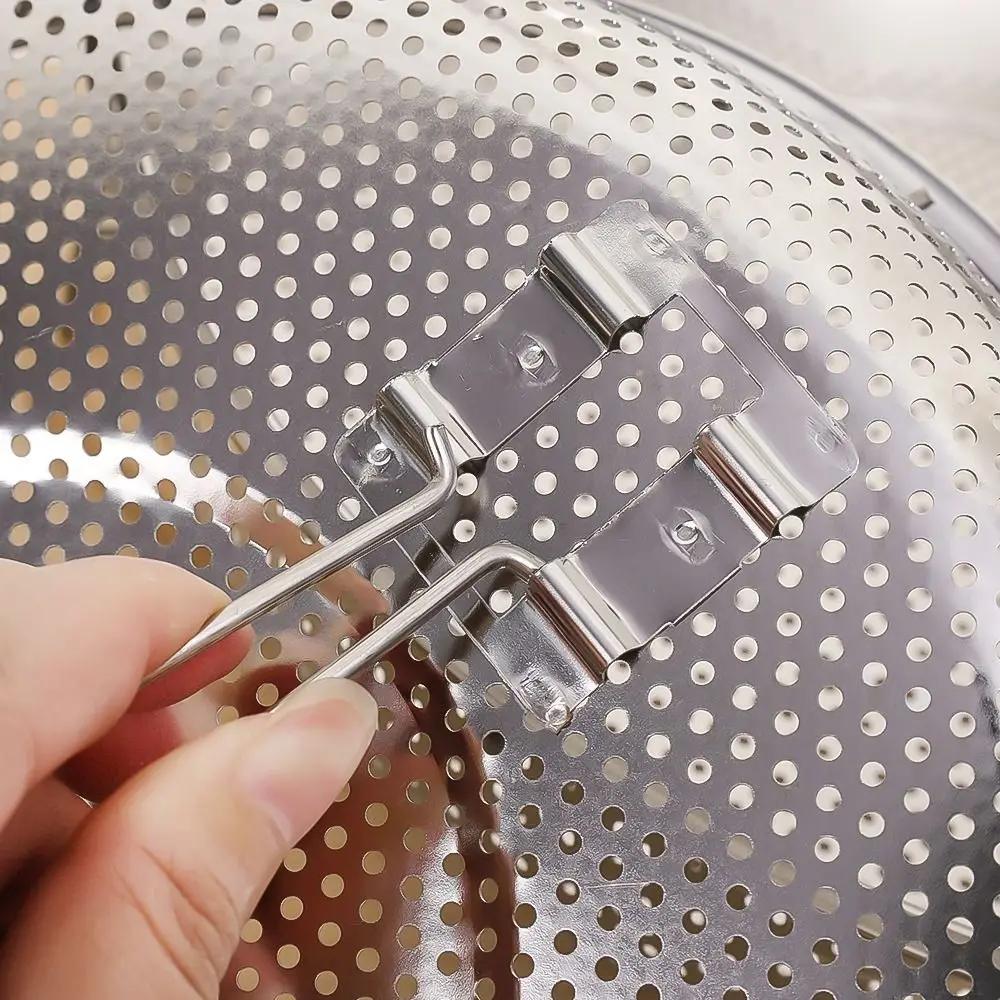 Stainless Steel Steamer with Handle Foldable Steaming Grid Steam Cooking Utensil Drain Basket Cookware