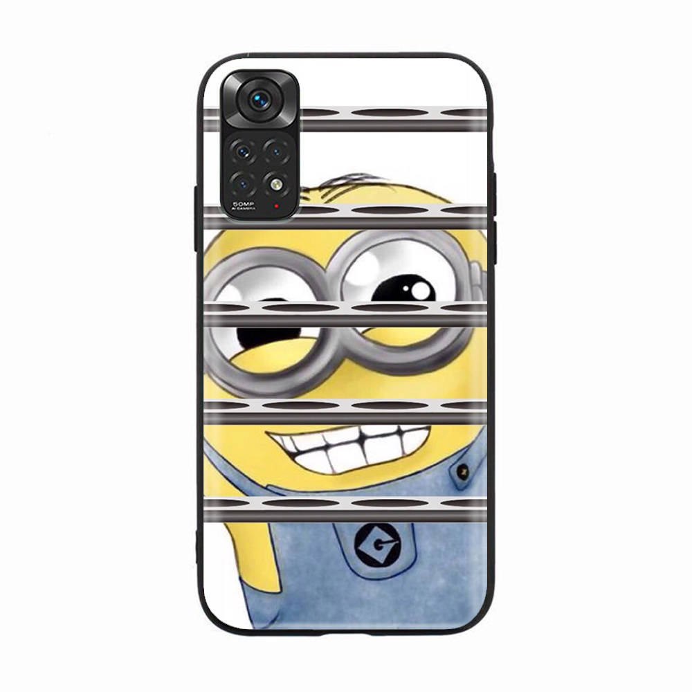 Black Case for Xiaomi Poco X6 X4 M5 M6 F5 F6 C65 C55 C50 C51 C40 Pro Redmi 14C A3X 13C 12C 11T 10A 9C Note 7 6 8A Plus M-78 Cute Minions
