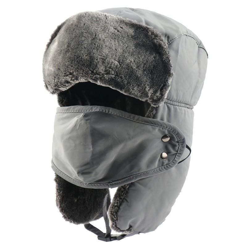 Unisex Winter Warm Hat With Ear Neck Protection Windproof Ski Cap Foldable Adjustable Beanie