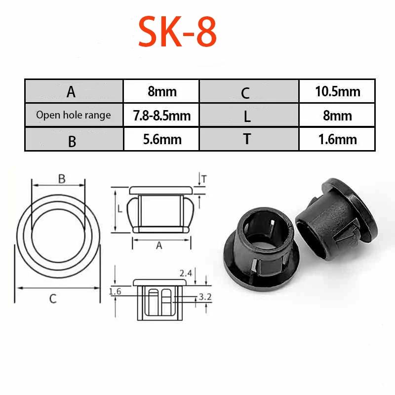 

Protective Ring Black Round Nylon Snap-on Wire Grommet Computer Desk Wire Hole Cover Seal Ring Hole Plug Cable Protector 10Pcs
