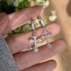 Women's Minimalist Super Sparkling Cross Earrings