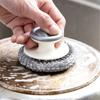 Pack of 2 Stainless Steel Wool Scrubber with Handle for Kitchen and Bathroom Pots Pans Cleaning Scrubbing Scouring Pad