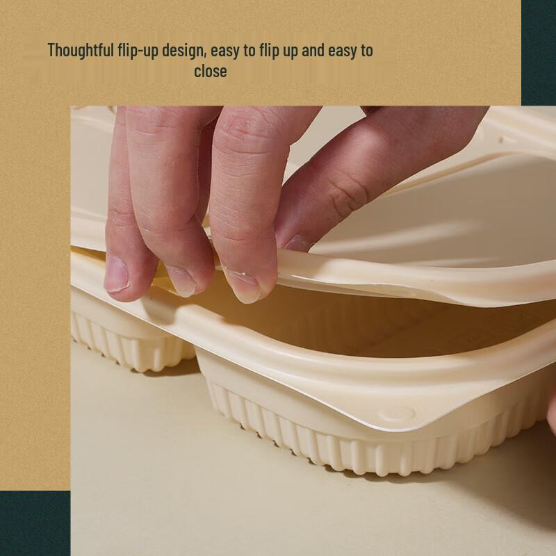 NHZHIW Biodegradable 3-Compartment Disposable Meal Box
