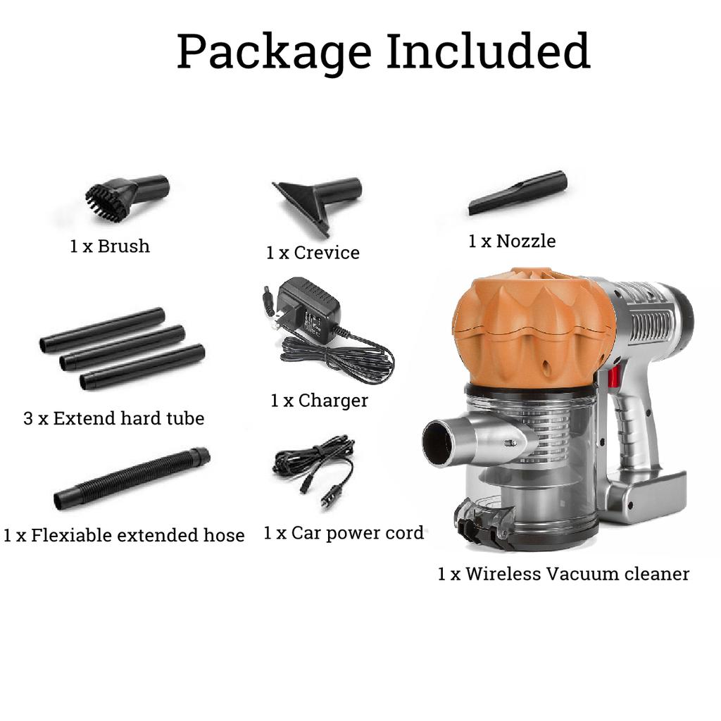 Gold Wireless Vacuum Cleaner Home Charging Handheld Upright For Car, Room, Floor Cleaning Tool 100W