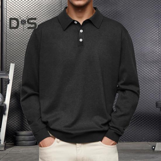 Men Spring Autumn Shirt Buttoned Turn-down Collar Loose Pure Color Full Sleeves Pullover Casual Formal Streetwear Top for Daily Life Parties Travel