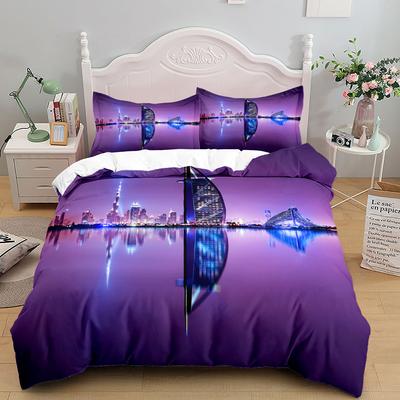 Weltberühmtes Mega City Wahrzeichen 3D Bettbezug Set UK Einzel Doppel Queen US Twin Full King Size Kinder Bettwäsche Set