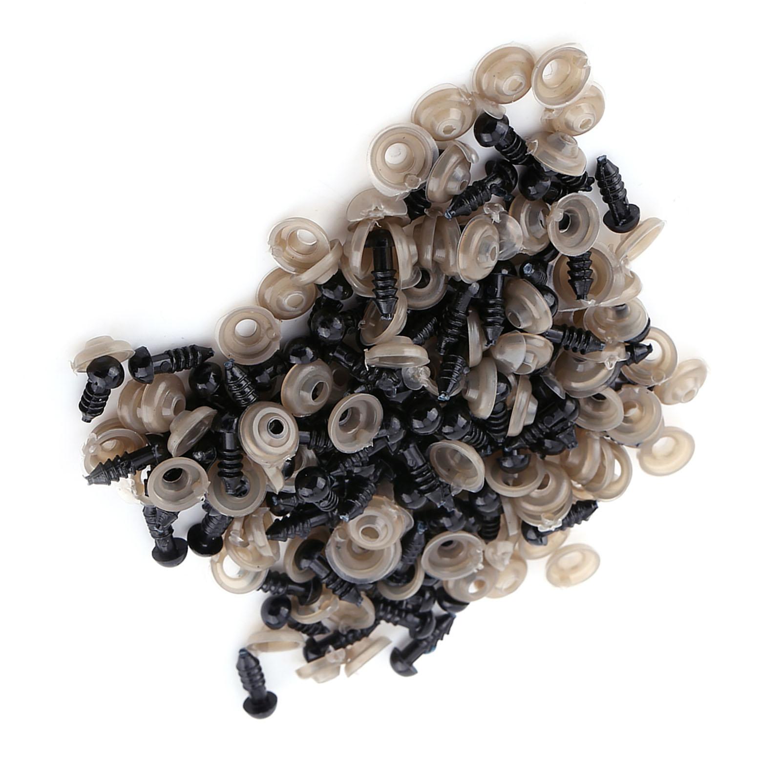 

100 шт. черные пластиковые кукольные глаза для валяния плюшевого мишки игрушки кукольный аксессуар для поделок своими руками 12 мм 12mm