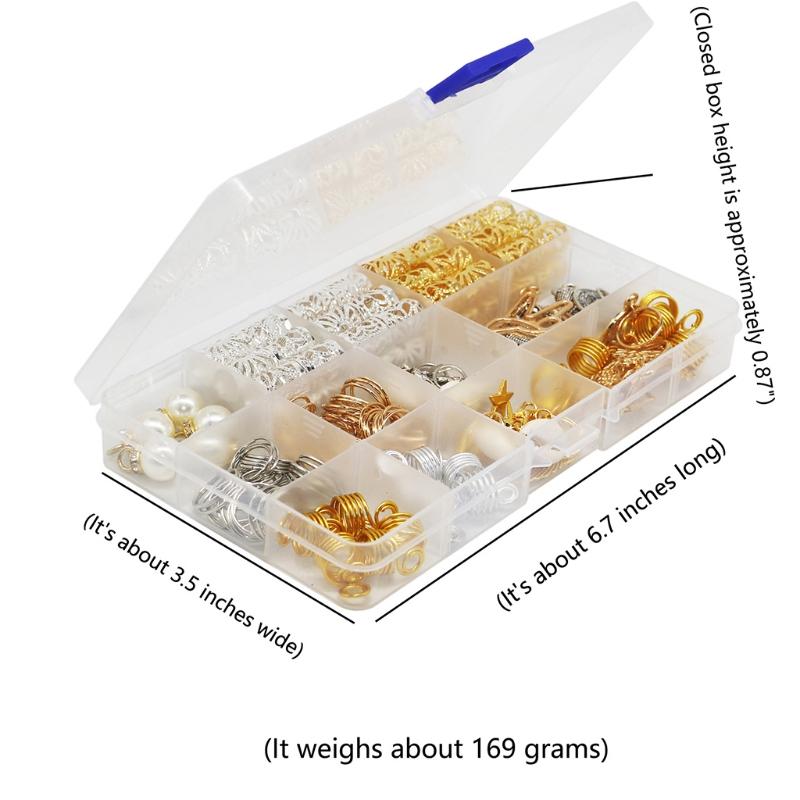 173Pieces Hair Coil Dreadlocks Beads Metal Hair Cuffs Hair Jewelry Rings Clips for Braids Accessories Gold and Silver