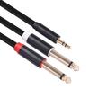 Audiokabel 3,5 mm auf Dual 6,35 mm 1/4 Zoll Stereo Splitterkabel Verstärkeranschluss Audiokabel für PC Laptop Verstärker Mischpult Lautsprecher