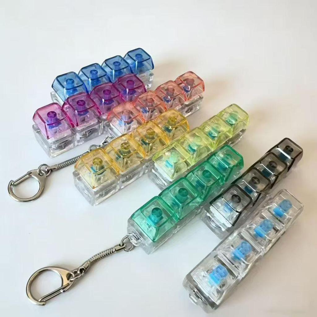 Silent Luminous Mechanical Keyboard Keychain: Cross-Border Adult Decompression Toy & Switch Tester